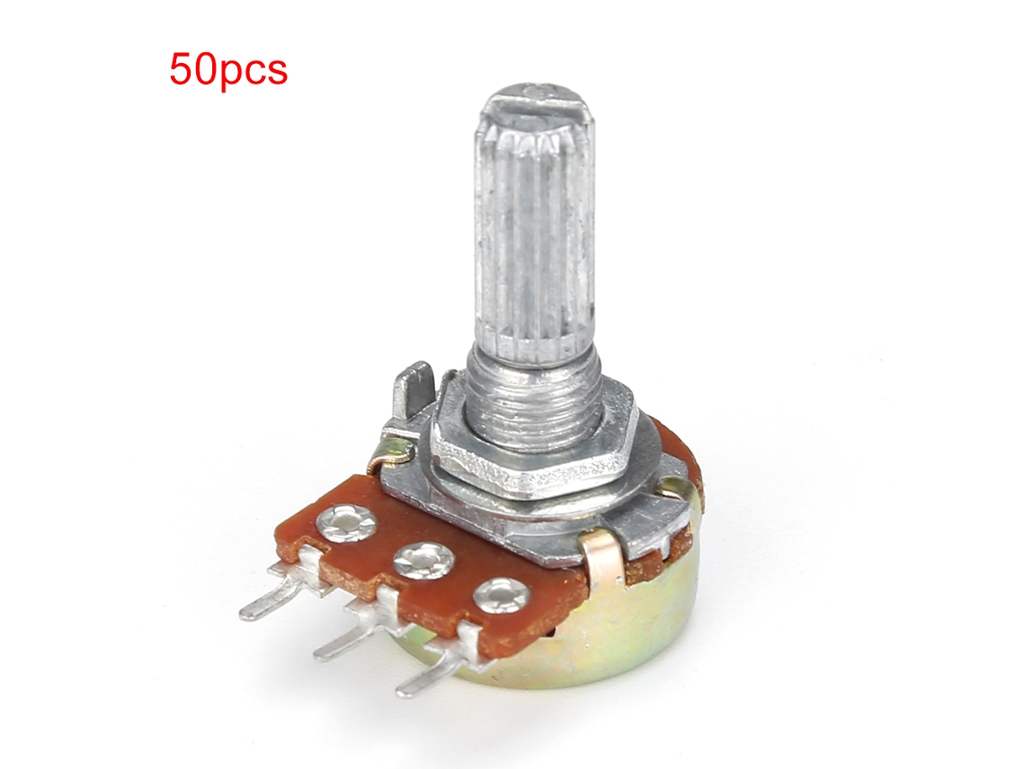 Yncm2026-50pcs Potenciómetro Rotativo Lineal Wh148 B1k Resistencia Variable Ajustable 20mm