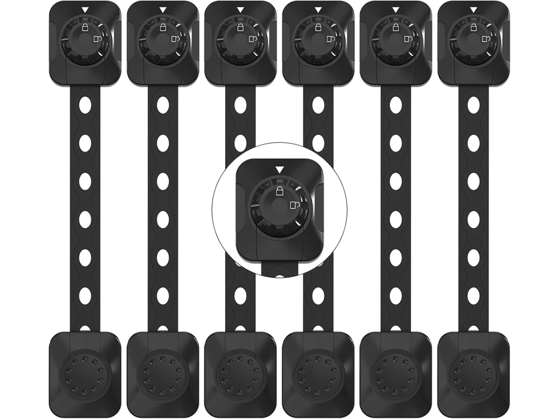 KOFIHETY Proteja su hogar. Ajustable de 7,5 cm a 18 cm. Cerraduras multiusos para armarios, electrodomésticos y más. Su exclusivo método de desbloqueo garantiz