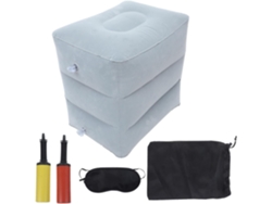 Reposapiés Inflable Ajustable De Tres Capas, Gris Claro