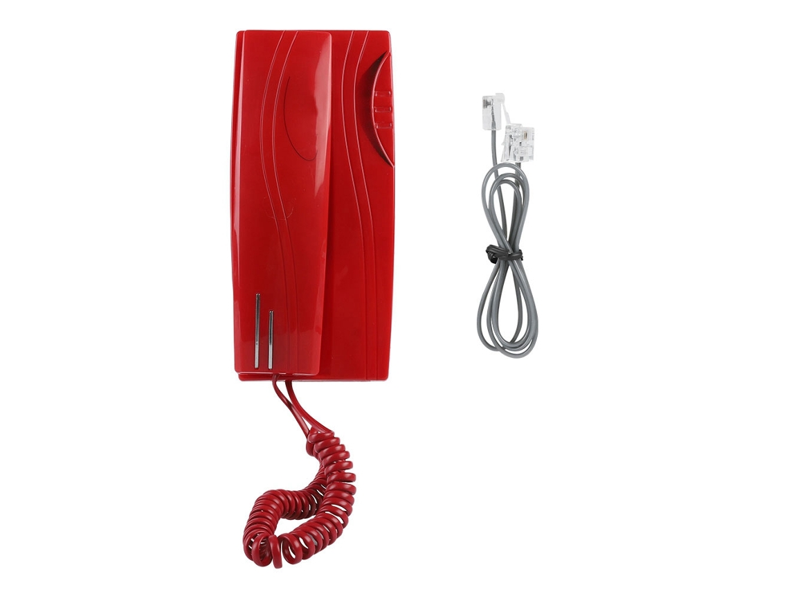 Teléfono Fijo De Pared/escritorio (batería No Incluida) Para El Hogar/oficina - Rojo