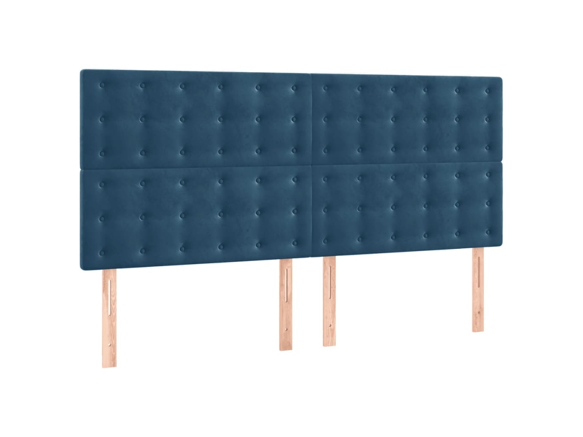 Maison Exclusive - Cabecero De Cama Azul Oscuro 160x5x118/128 Cm Terciopelo