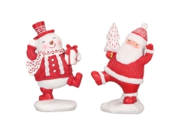 Figura colorida de Papá Noel y muñeco de nieve navideños de Worten
