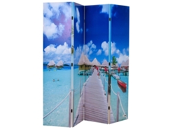 Biombo plegable de 4 paneles, 160 x 170 cm, diseño Beach Dec031169