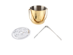 Cubo De Hielo De Acero Inoxidable Profesional Espesorado Con Placa Filtro Para Bar Cocktail Fiestas Restaurante Oro 1l