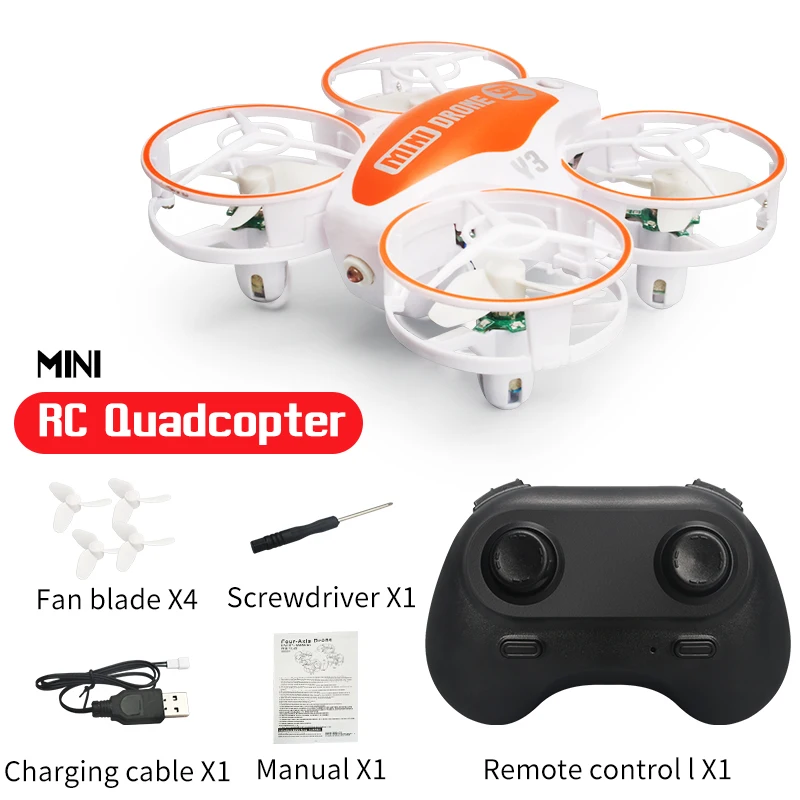 (naranja) Mini Cuadricóptero Con Control Remoto, Altitud Fija, Modo Sin Cabeza, Cuadricóptero Con Sistema Para Evitar Obstáculos.