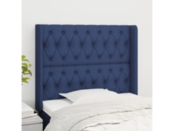 Cabecero Con Orejas De Tela Azul 93x16x118/128 Cm