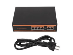 Conmutador PoE con 6 puertos de 100 Mbps.