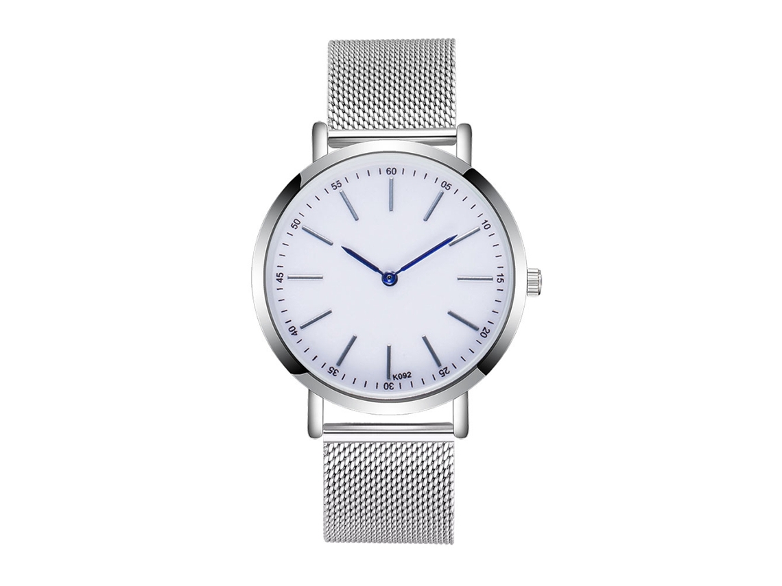 Reloj Hombre De Acero Pulsera Casual Negocios Cuarzo Regalo Cumpleaños K092 Plata