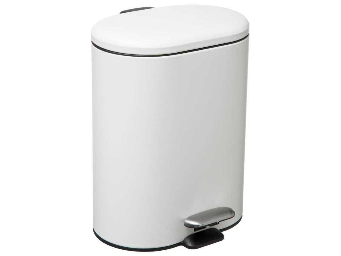 5five - papelera metálica de cierre suave siliflex 6l blanca