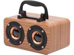 Altavoz Portátil De Madera Con Bluetooth 5.0 Estéreo De Doble Canal Y Radio Fm.
