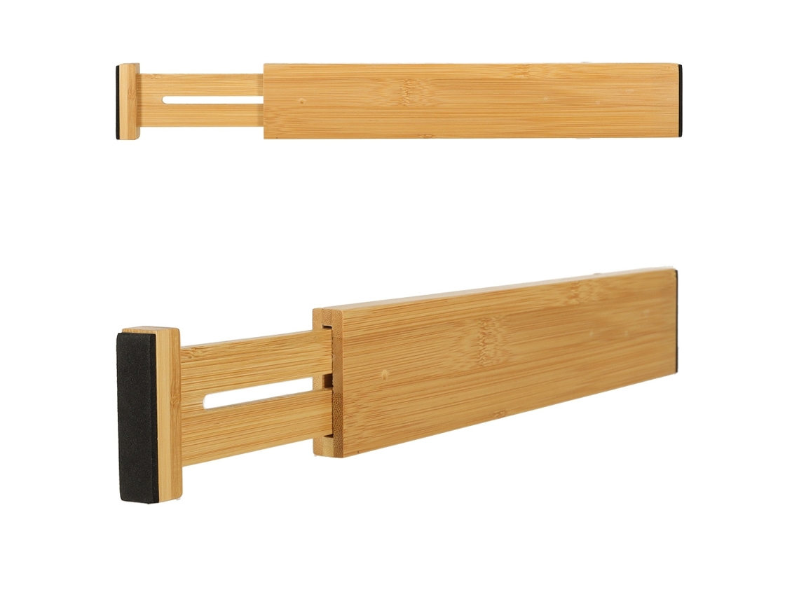 Organizador De Cajones Separador De Bambú Ajustable 43x6x1,5cm 1 Pieza