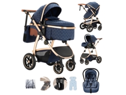 Cochecito de bebé, sistema de viaje, diseño plegable, manillar ajustable, SK20-azul