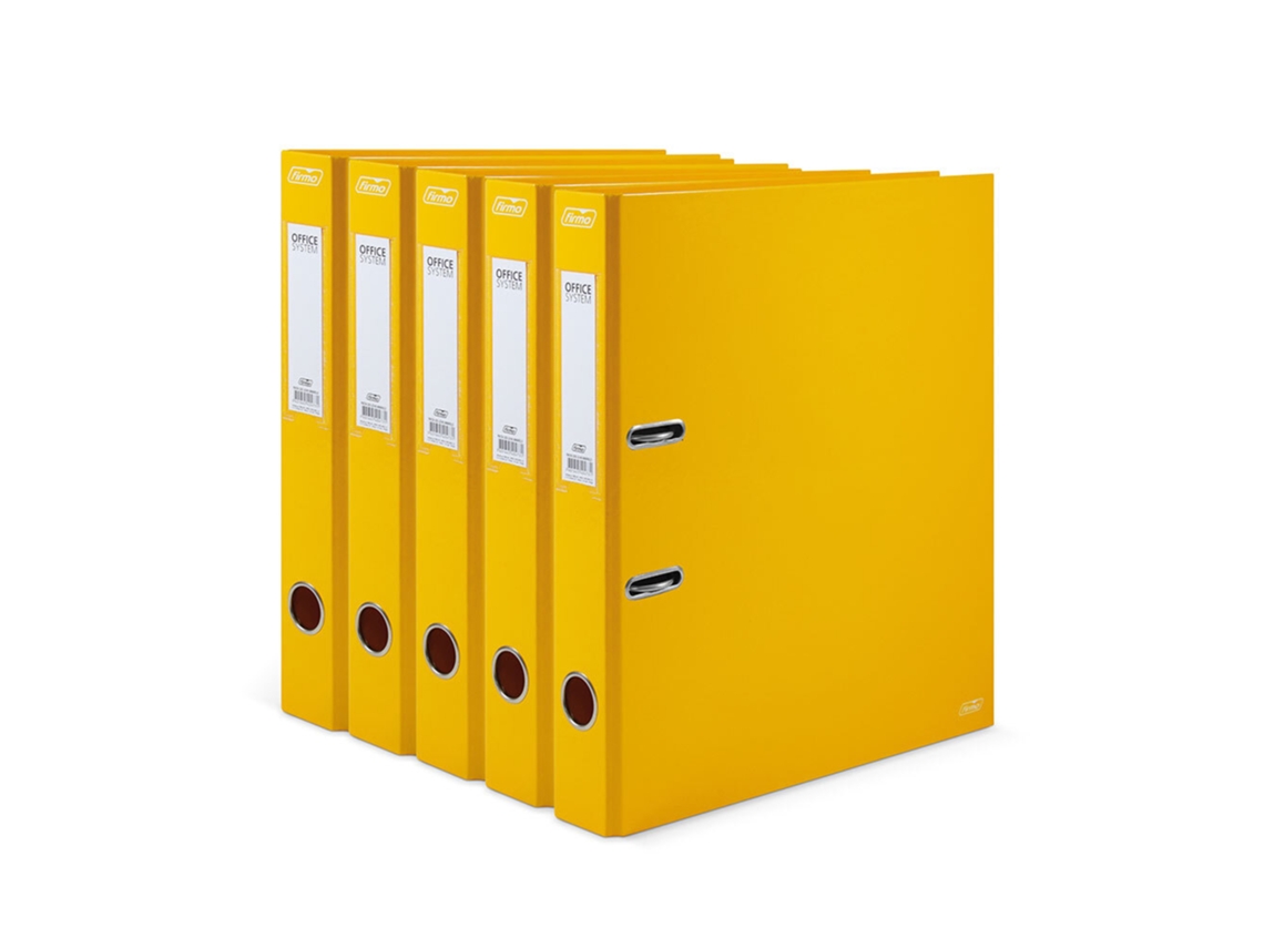 Carpeta de Arquivo FIRMO Lomo Estrecho Liso 40 Mm A4 Amarillo Paquete de 10 Unidades