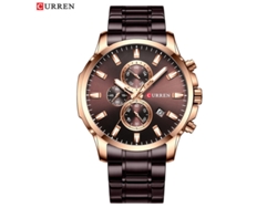 Reloj De Pulsera Moderno Para Hombre (marrón Café) Resistente Al Agua, Con Seis Manecillas Y Correa De Acero Inoxidable Multifuncional.