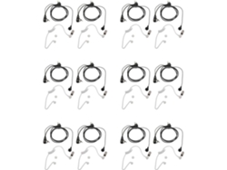 Paquete de 12 auriculares con tubo acústico discreto de 2 pines y radio bidireccional con PTT. SFUSHOS