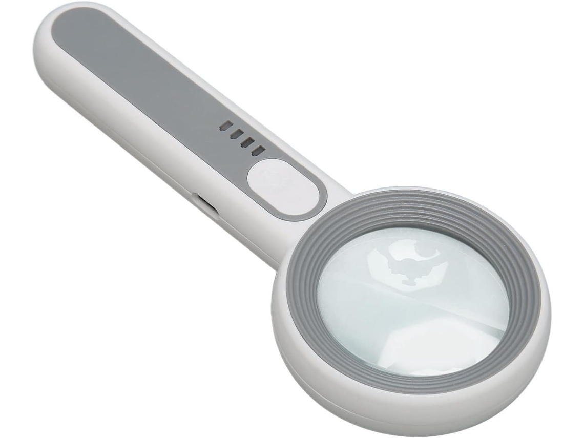 Lupa Ligera Y Portátil Con Luz Led Recargable, 5 Aumentos, Ideal Para Personas Mayores.