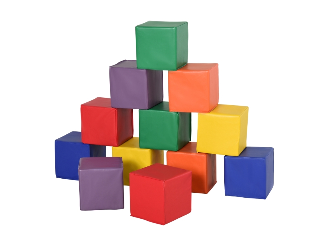 Juego De 12 Bloques De Construcción De Espuma Para Niños, Rojo Y Amarillo.