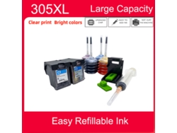 Cartucho de tinta Black-einkshop para HP 305, HP 305 XL, HP Deskjet Plus Series 4100, 4110, 4120, 4121, Envy 6020, 6030, 6420 y 6430.