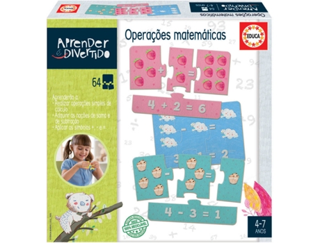 Juego Educativo EDUCA Operaciones Matemáticas PT (Edad Mínima: 4 Años - 22,5 x 22,5 x 4,7 cm)