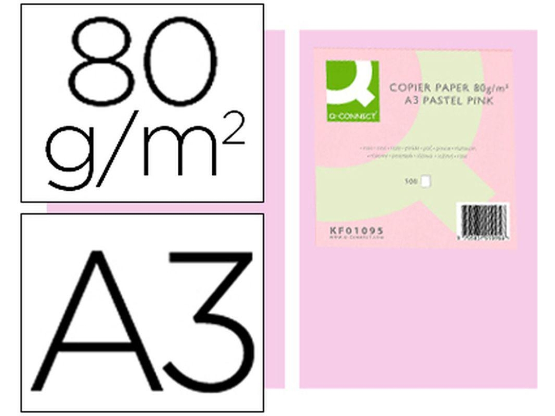 Papel Color Q Connect Din A3 80 Gr Rosa Pack De 500 Hojas