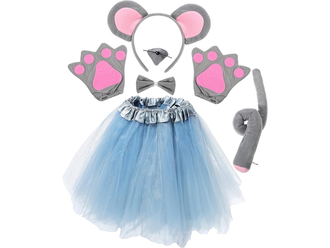 Conjunto De Disfraz De Cabeza, Orejas Y Cola Para Animales De Halloween - Fácil De Usar