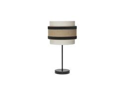 Lámpara de mesa pequeña de cornalina, Ø18 x 47 cm, 1 unidad, beige y negra, de Fabrilamp (bombilla no incluida).