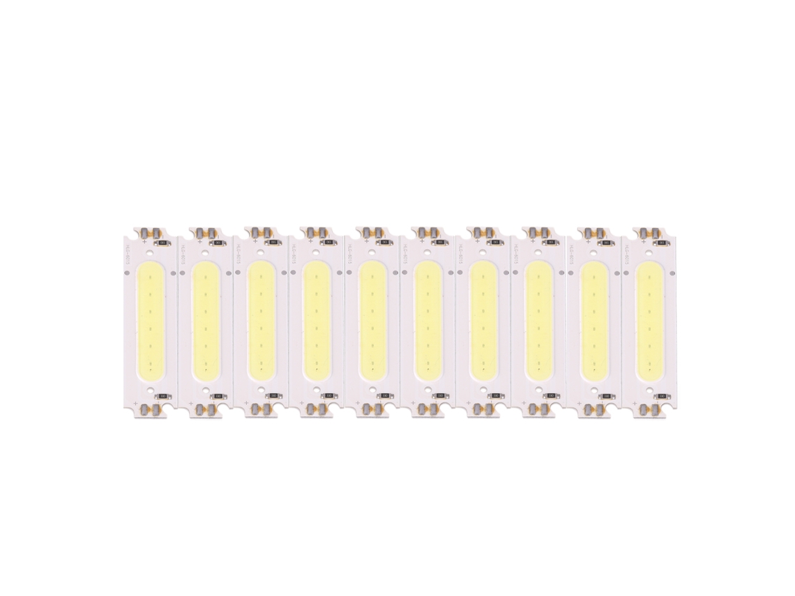 Conjunto de 10 LEDs com chip COB, 12V DC, 2W, para projetos DIY de lâmpadas LED e faróis de carro (branco)