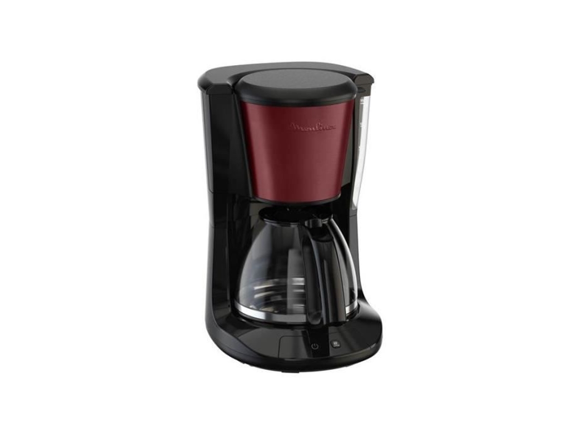 Cafetera 1000w 1.25l 10 15 tazas Subito Negro Rojo Bordelais Moulinex Fg5s05e0