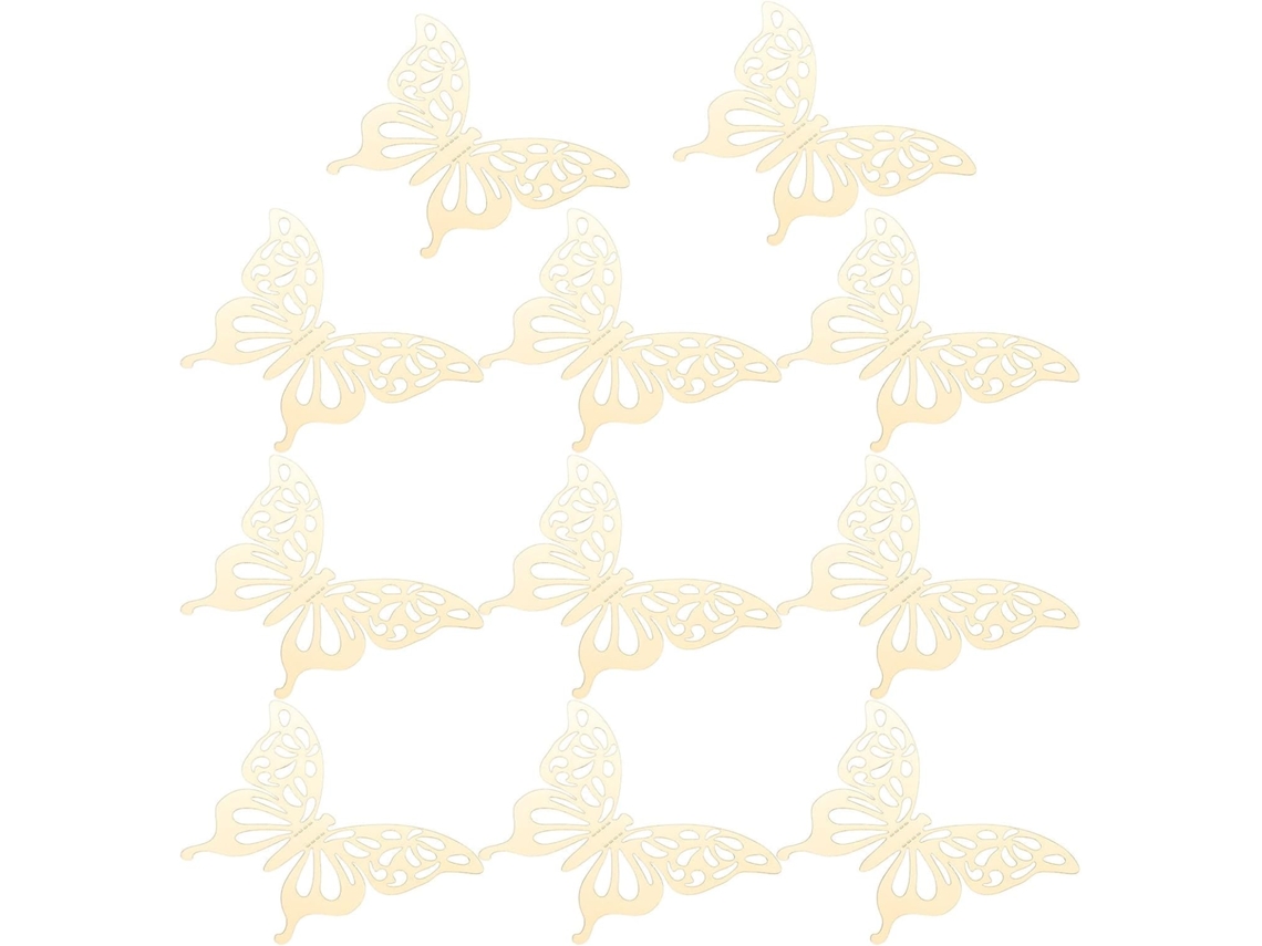 Juego de 12 pegatinas de pared de PVC doradas, fáciles de aplicar, diseño modular, ideales para decorar salas de estar y dormitorios - GOKOCO