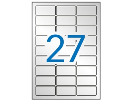 Etiquetas Adhesivas Metálicas 20 Hojas APLI (Plata - 63,5 X 29,6 mm)