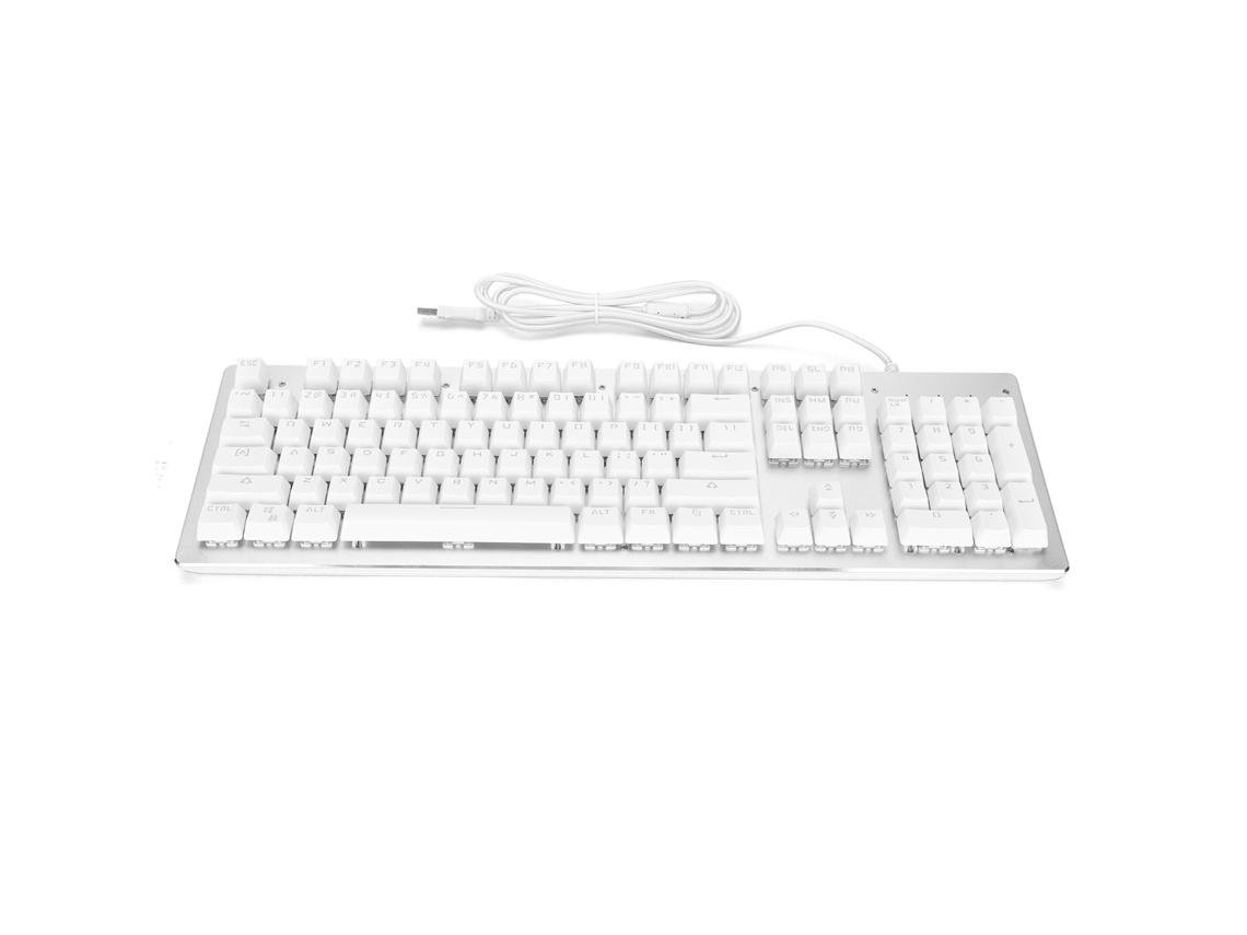 Teclado Mecánico De 104 Teclas, Retroiluminación Rgb, Conexión Usb Con Cable, Carga Inalámbrica, Para Juegos - Blanco