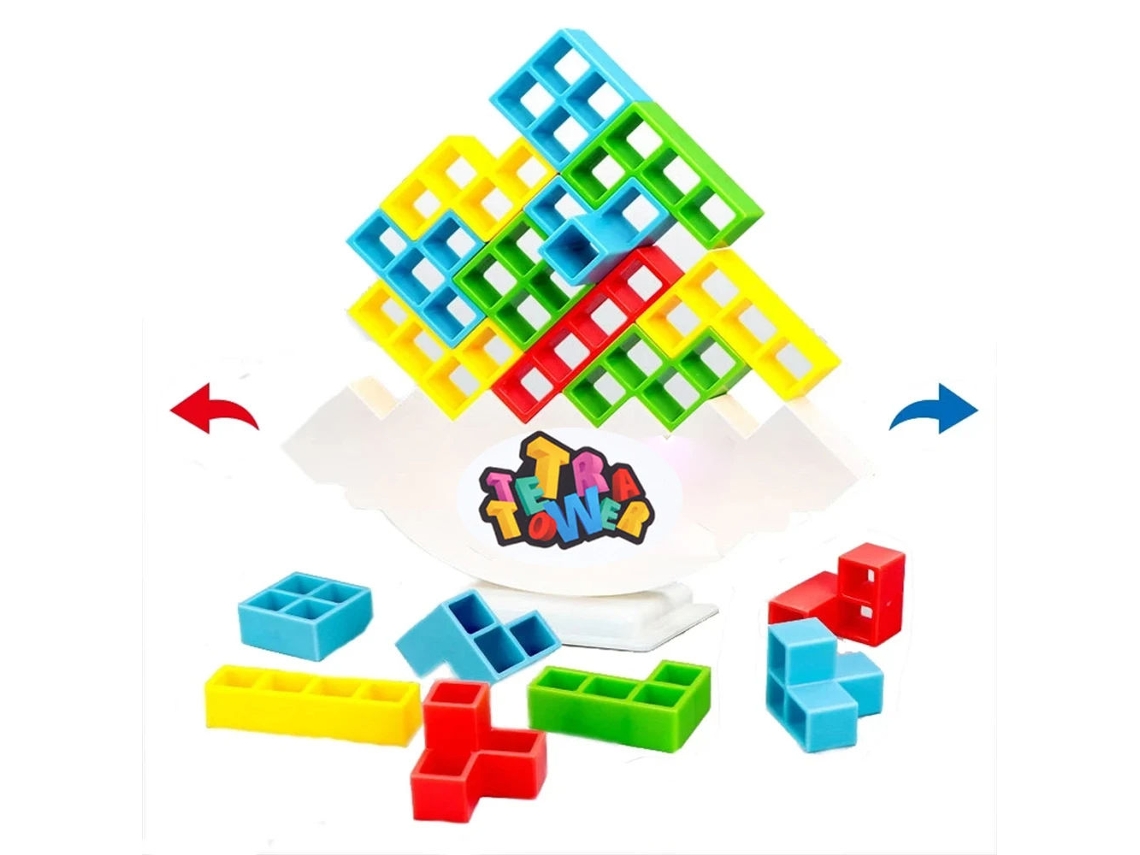 Divertido rompecabezas de torre cuadrada: juego de mesa de bloques apilables de equilibrio