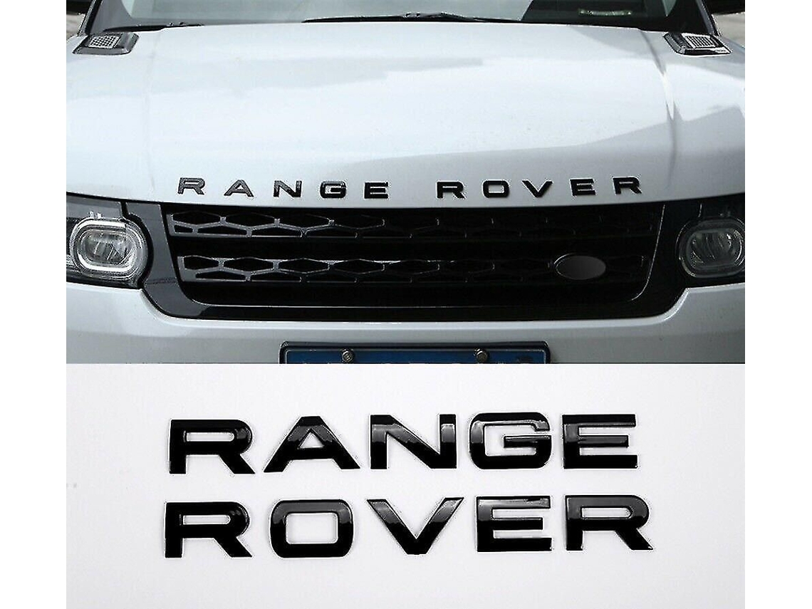 Emblema/insignia Range Rover Con Letras Negras Brillantes Para La Parte Delantera O Trasera De Vogue Sport Evoque.