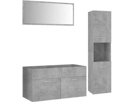 Conjunto de muebles de baño VIDAXL Gris Madera contrachapada (90x38.5x46 cm)
