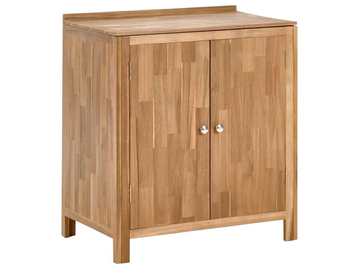 Armario de cocina exterior de madera de acacia Beliani Venosa, marrón, 50 x 50 x 90 cm
