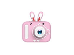 Cámara digital de dibujos animados Cuich, 2000 W píxeles, zoom 3x, cámaras duales delantera y trasera, enfoque automático Pink Rabbit