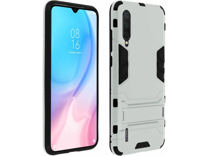 Carcasa Xiaomi Mi 9 Lite AVIZAR Híbrido Plateado