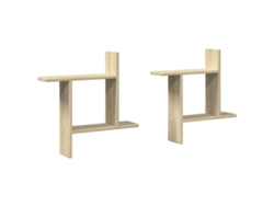 Juego de 2 estantes de pared de madera de roble, Sonoma, EXCLUSIVA MAISON