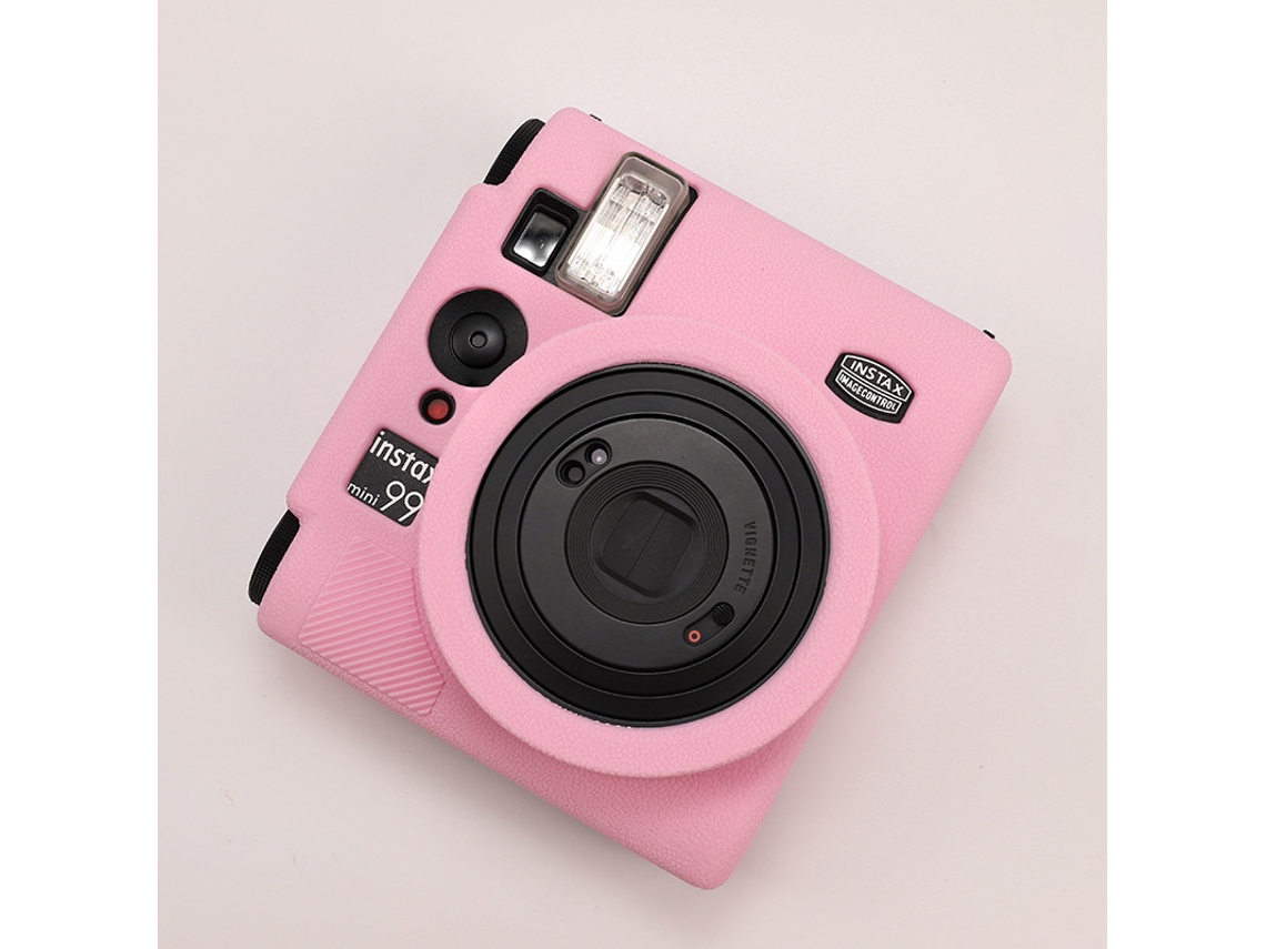 Funda protectora de color liso para Instax Mini 99. Funda de silicona suave y resistente a impactos. Yunzii color rosa cereza.