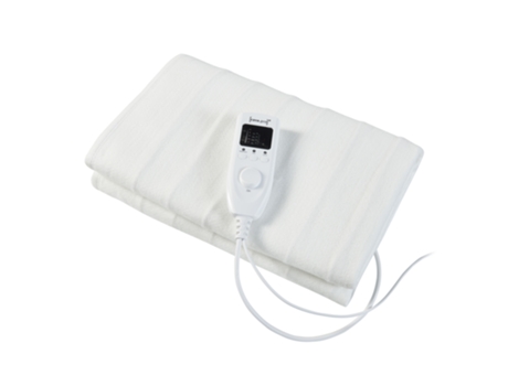 Manta eléctrica Interruptor con 3 posiciones 60W poliéster 150x80 cm Blanco [casa.pro] [CASA.PRO]