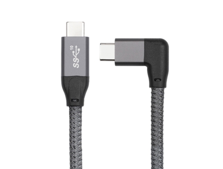 Cable Tipo Ángulo Recto Sincronización Audio Video Carga Rápida Compatible Disco Gris