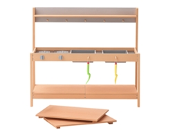 Juego de cocina infantil de madera y barro Succebuy, 100 cm, para exterior