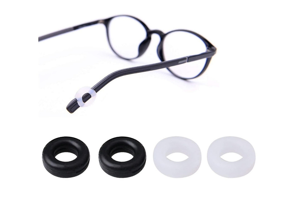 10 pares de ganchos de silicona para gafas, redondos, antideslizantes, blancos y negros, GOKOCO