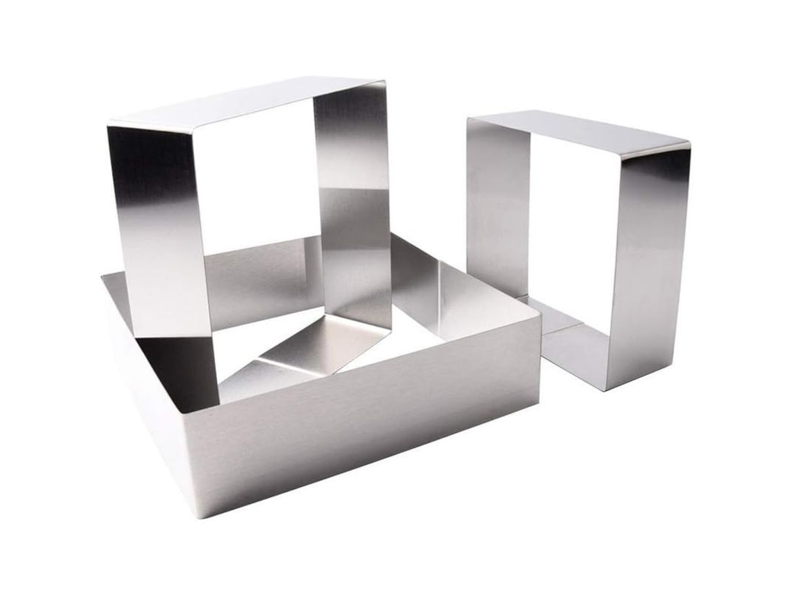 2026-set De 3 Moldes Cuadrados De Acero Inoxidable Para Tarta Mousse Cortador De Pasteles Repetible