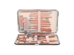 Kit de manicura y pedicura de acero inoxidable de 18 piezas para el cuidado de las uñas.