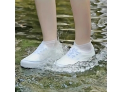 Brancomxanes 1 Par Capas Impermeáveis Antiderrapantes Silicone Sapatos Ciclismo Alta Elasticidade Resistentes Desgaste Unissex Chuva Reutilizáveis
