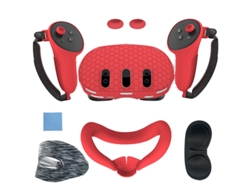 Juego De 7 Accesorios, Funda Protectora Suave Para Realidad Virtual, Estilo Hexagonal (rojo)