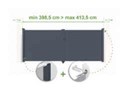 Puerta batiente ajustable de 4 m de ancho Eiger H.160 cm de aluminio gris Casanoov