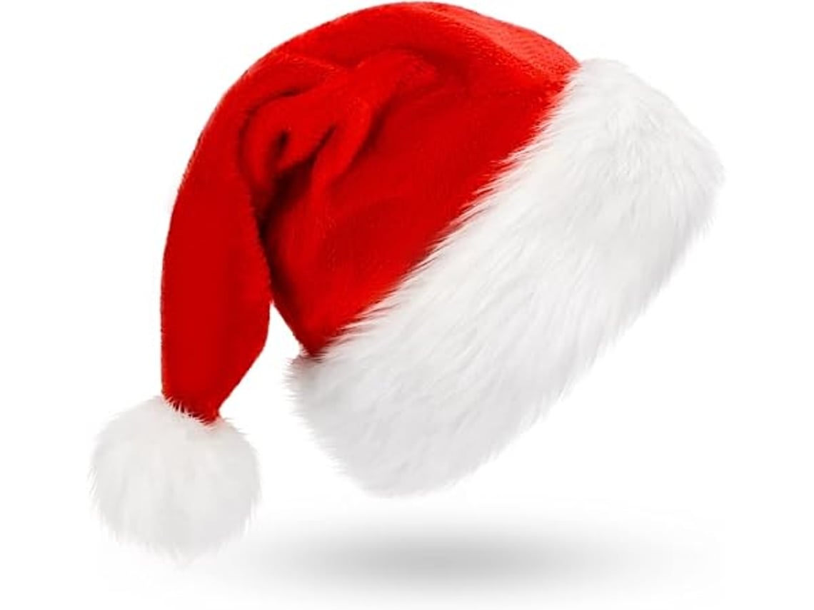 Gorro De Papá Noel De Peluche: Rojo, Grueso Y Cálido, Ergonómico, Para Uso Diario.