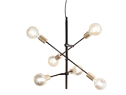 Lámpara de araña colgante estilo industrial Vector de metal negro mate 6xE27 PERENZ